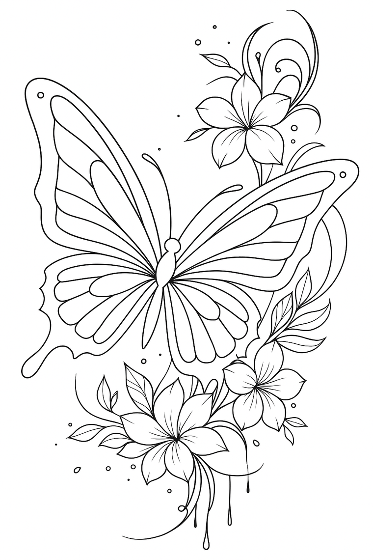 Pretty Butterfly Wings coloring page