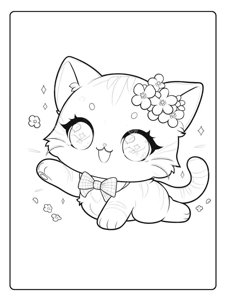 Cozy Cat Cuddles coloring page