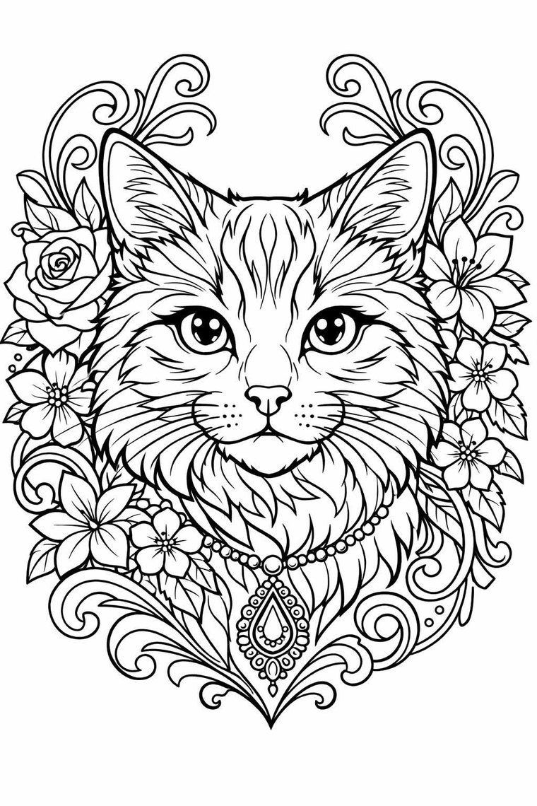 Kitty Playtime coloring page