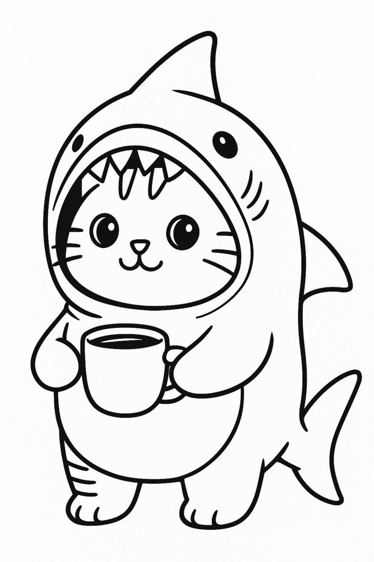 Sweet Little Cat coloring page