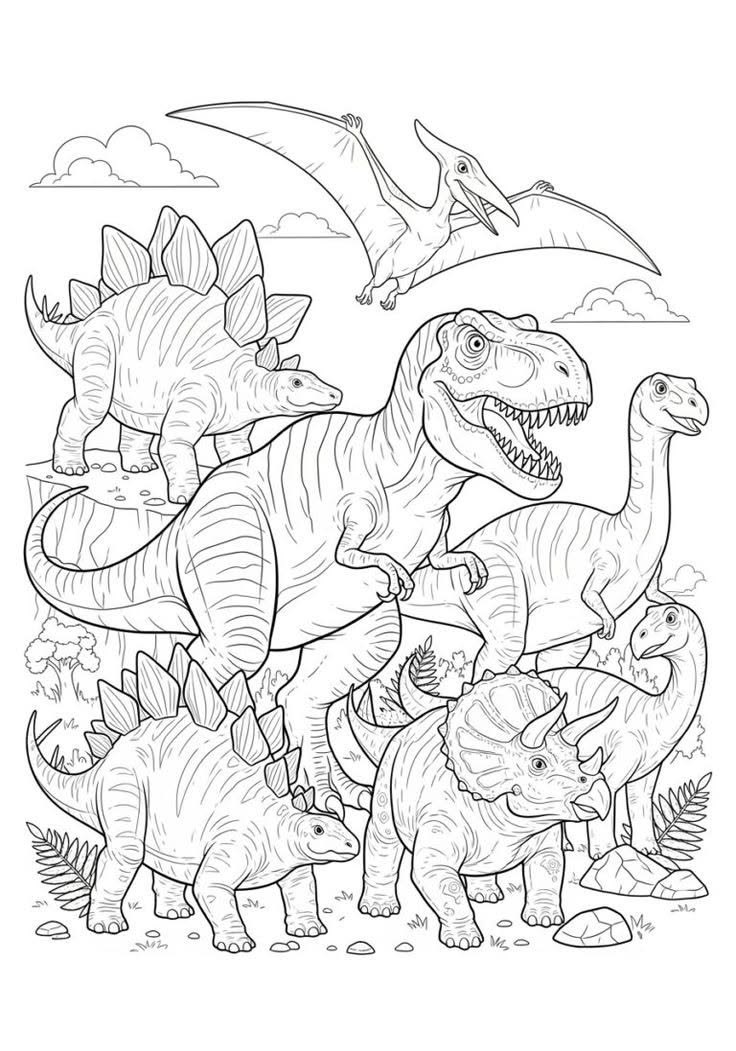 Roar-some Dino coloring page