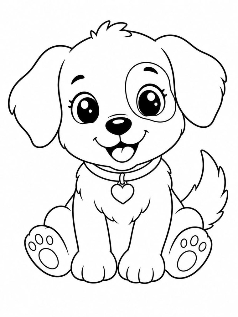 Cute Little Dog coloring page