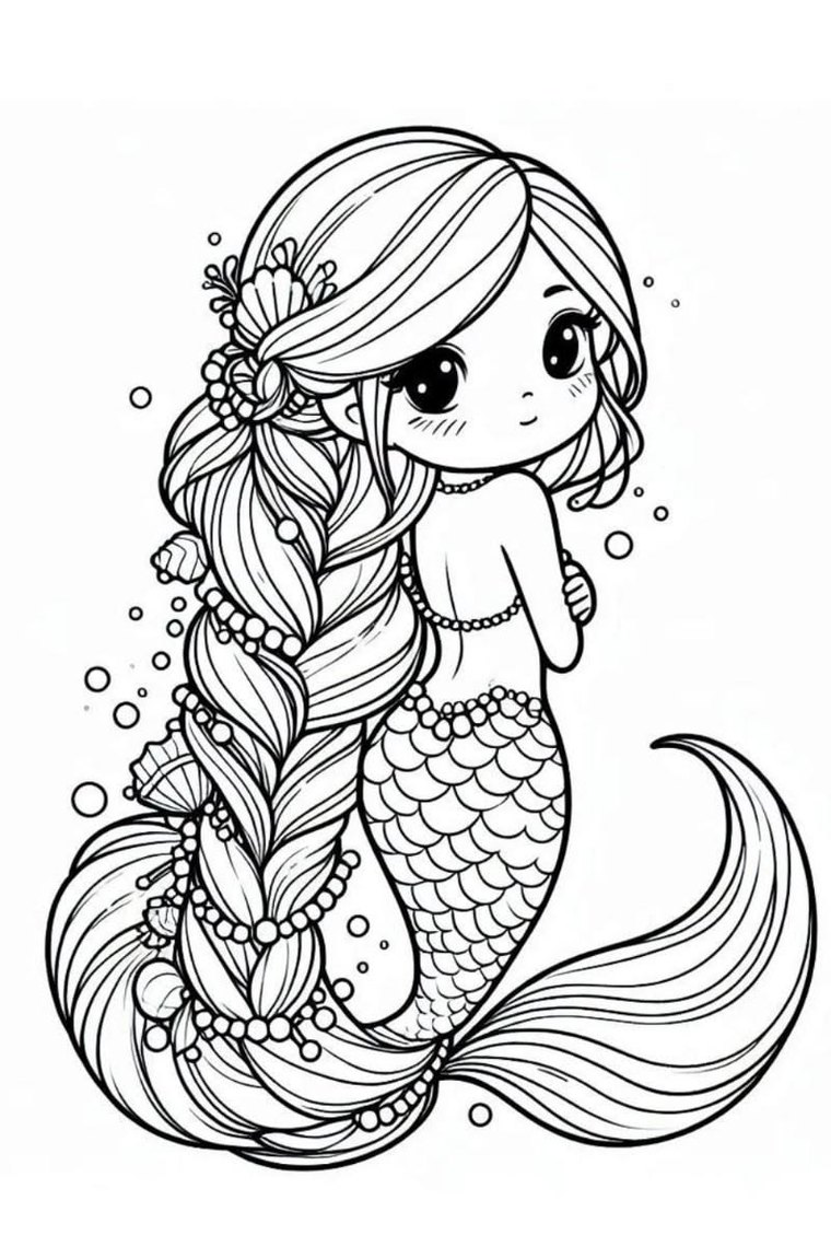 Coral Reef Mermaid coloring page