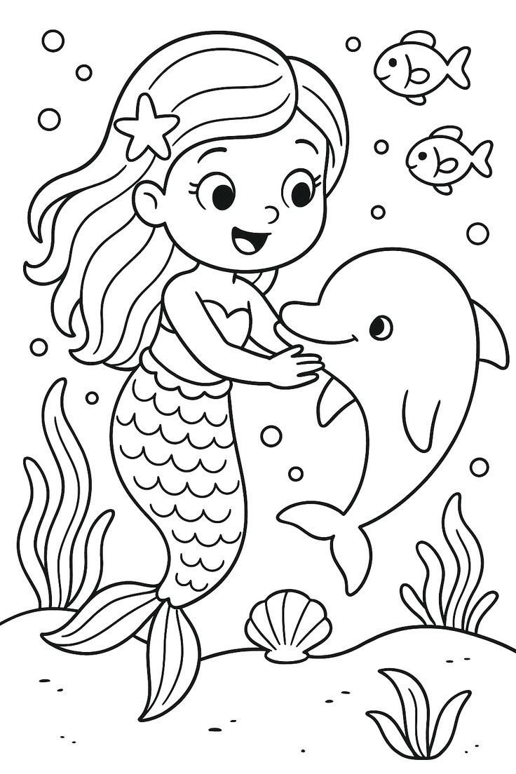 Mermaids coloring pages