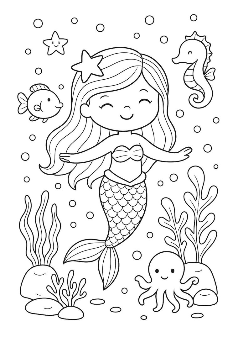 Mermaid Lagoon coloring page