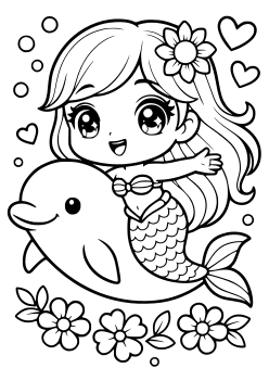 Sparkly Sea Princess coloring page