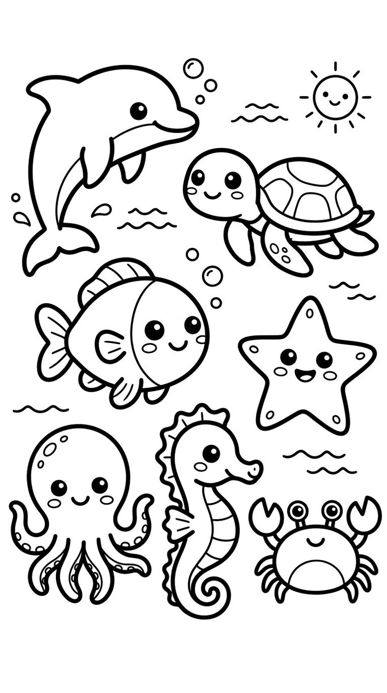 Ocean Friends coloring page
