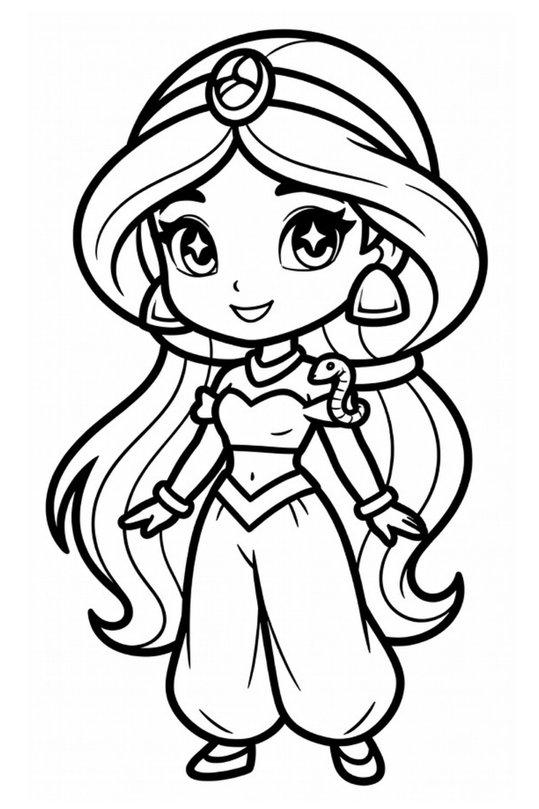Princess & Crown coloring page