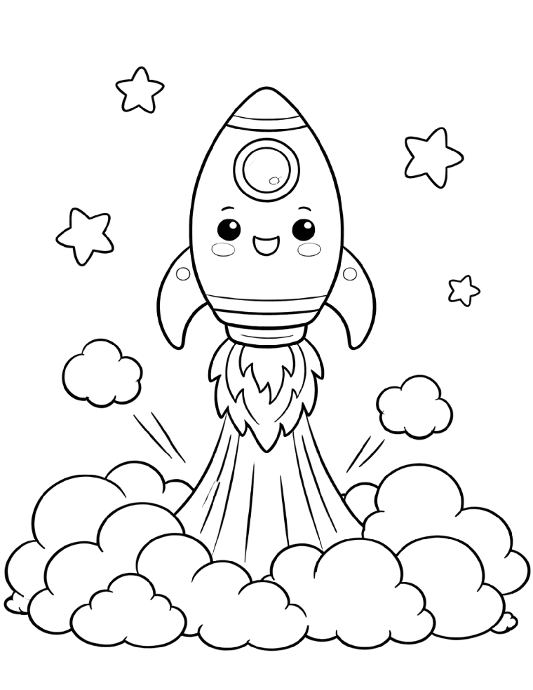 Space coloring pages