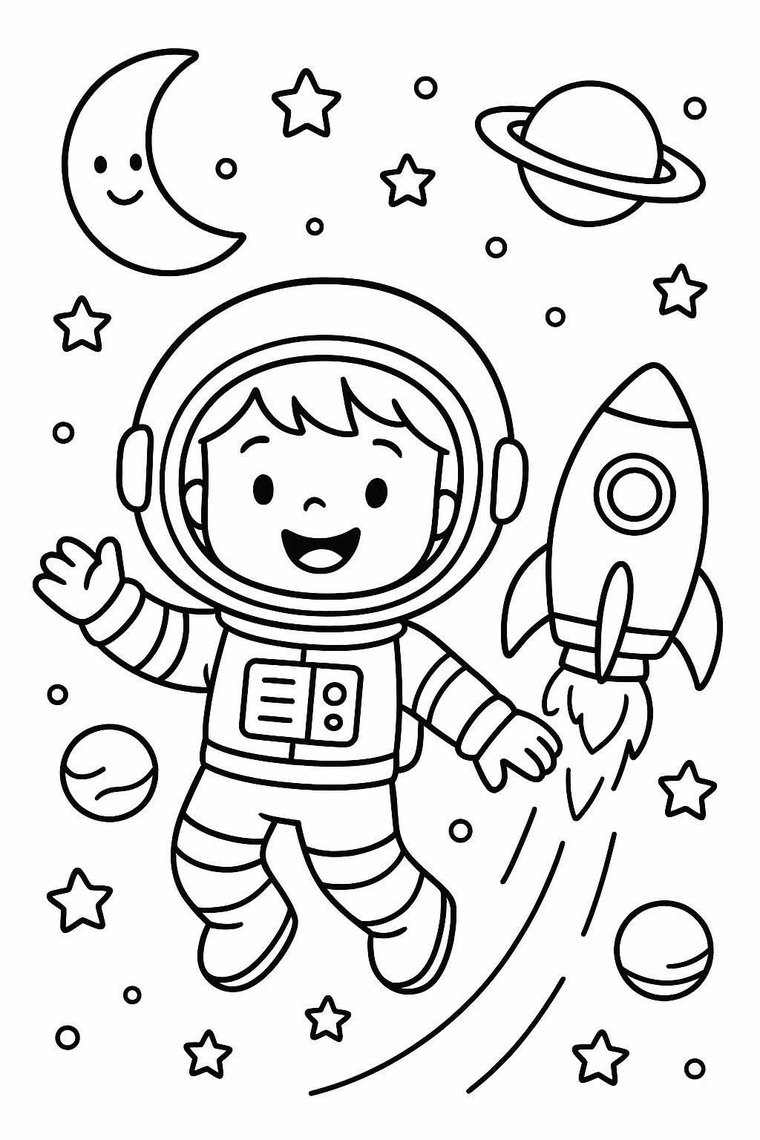 Little Astronaut coloring page