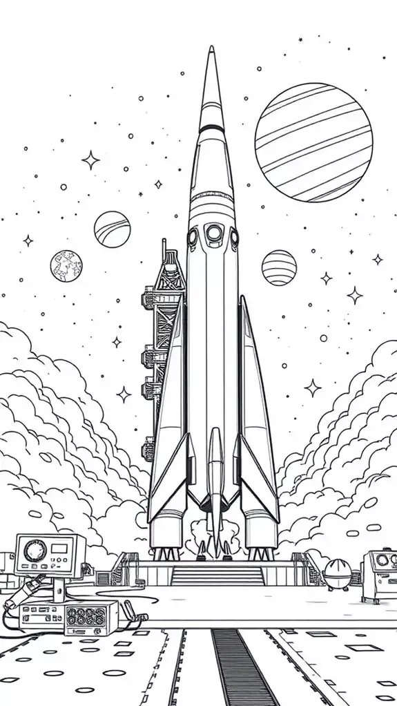 Rocket to the Moon coloring page