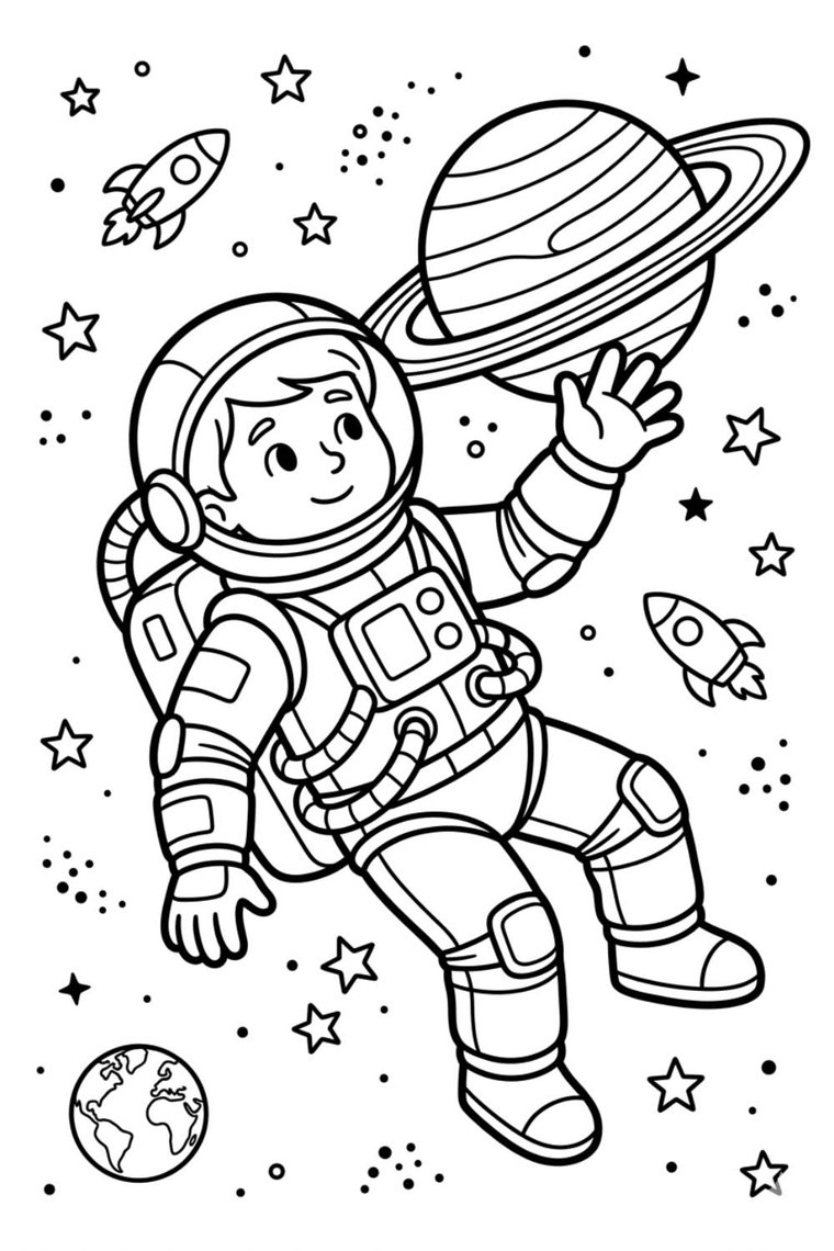 Space Explorer coloring page