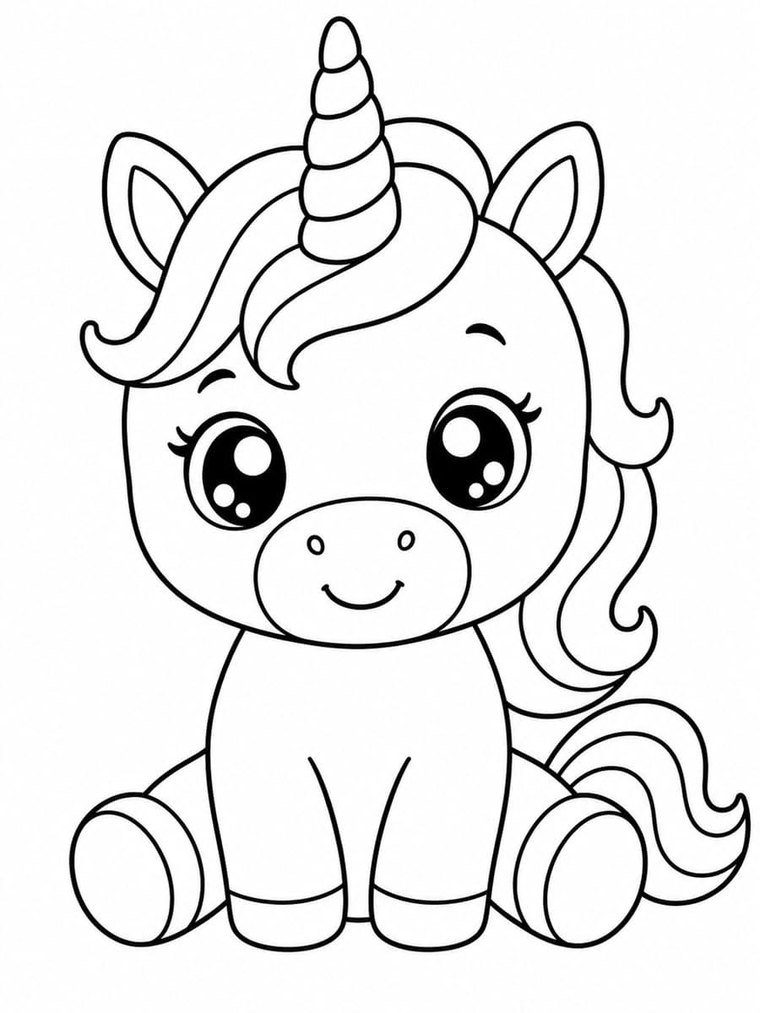 Starry Unicorn Magic coloring page
