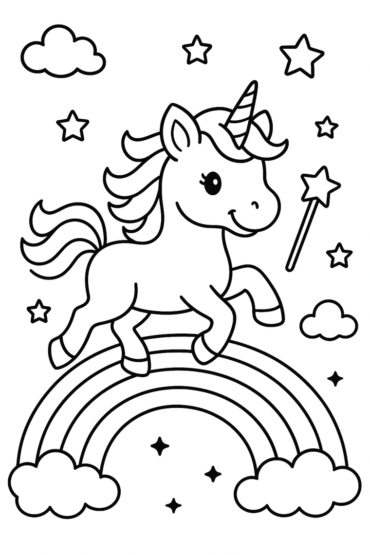 Sweet Sparkle Unicorn coloring page