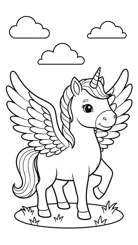 Unicorn Wonderland coloring page